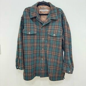 Le Collezioni Structure Mens Wool Plaid Coat Jacket imported Italian fabric Sz M